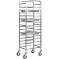 CHARIOT PORTE PLAQUES - MOD. CA1479 - Structure en acier inox - Glissières en acier inox - Capacité N. 14 Plaques GN 1/1 (53x32,5 cm) - Dim. 45x66x182 cm