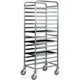 CHARIOT PORTE PLAQUES POUR PÂTISSERIE - MOD. CA1482 - Entièrement realisè en acier inox - Capacité N. 14 Plaques 60x40 cm - Dim. 52x72xh182 cm