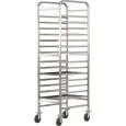 CHARIOT PORTE PLAQUES POUR BOULANGERIE  RENFORCÉE - MOD. CA1492R - Entièrement réalisé en acier inox - Capacité N. 14 Plaques 60x40 cm - Dim. 53x72x182 cm
