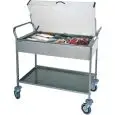 CHARIOT EN ACIER INOX 2 NIVEAUX RÉFRIGÉRÉ AVEC PLAQUES EUTECTIQUES  - MOD. CA1165 -Convient pour gâteaux,fromages,charcuterie et hors d'oeuvre - Structure en acier Inox - N°8 plaques eutectiques - Couvercle en plexiglass - Dim. 108x57xh104 cm
