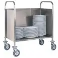 CHARIOT PORTE ASSIETTES - MOD. CP1441 - Structure tubulaire en acier inox - Capacité N. 200 Assiettes - Dim. 91x57xh101 cm