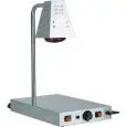 PLATEAU CHAUFFANT LAMPES À INFRAROUGES - MOD. PCI4718 - Structure en acier inox - N.1 lampe à infrarouges - Thermostat réglable 30°/90°C - Puissance W 250+250 - Voltage  V230 50/60 Hz - Dim. 58x33xh68 cm