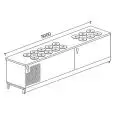 COMPTOIR À GLACE, CUVE CYLINDRIQUES À GLACE (POZZETTI) AVEC STORAGE -  SEMI OUVRÉ,IL NÉCESSITE DE PANNEAUX- MOD. BPGELG300 - SYSTÈME DE REFROIDISSEMENT AU GLYCOL  - ALIMENTATION V 230/50Hz MONOPHASÉ  - N. 10 + 6 CUVES CYLINDRIQUES À GLACE - AVEC UNITÉ CON