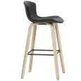 Sgabello - couleur Noir - Structure en bois multistrato e métal, seduta imbottita rivestita en ecopelle - Modèle 1227-noir-nat
