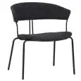 Poltroncina - couleur noir - Structure en métal verni, scocca imbottita, rivestimento en tessuto - Modèle 1228-noir