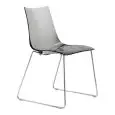 CHAISE ZEBRA ANTICHOC - MOD. 2274 - STRUCTURE DE TRAÎNEAU EN TIGE D'ACIER ø 11 MM CHROMÉ - COQUE EN POLYCARBONATE - POUR USAGE INTÉRIEUR - EMPILABLE - DIM. cm L 51 x P 53 x H 80 - NORME CE