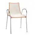 CHAISE BICOLORE ZEBRA - MOD. 2610 - STRUCTURE TUBULAIRE CHROMÉE EN ACIER AVEC ACCOUDOIRS - COQUE EN POLYMÈRE BICOLORE - POUR USAGE INTÉRIEUR - EMPILABLE - DIM. cm L 55 x P 52 x H 83 - NORME CE