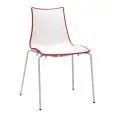 CHAISE ZEBRA BICOLORE - MOD. 2272VB - STRUCTURE À 4 PIED EN TUBE D'ACIER PEINT - ASSISE BICOLORE EN POLYMÈRE - POUR USAGE À L’INTÉRIEUR ET À L’EXTÉRIEUR - EMPILABLE - DIM. L 55 x P 52 x H 83 cm - NORME CE