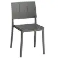 Sedia - couleur Gris - Structure en polypropylène, anti UV - Modèle 1230-G