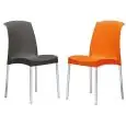 CHAISE JENNY - MOD. 20JEY - ASSISE ET DOSSIER EN POLYPROPYLÈNE RECYCLABLE - PIEDS EN ALUMINIUM ANODISÉ DIAM. 25 mm - POUR USAGE À L’INTÉRIEUR ET À L’EXTÉRIEUR - EMPILABLE - DIM. L 49 x P 47 x H 85 cm - NORME CE