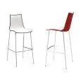 TABOURET ZÈBRE BICOLORE - MOD. 2560 - HAUTEUR CM 80 - STRUCTURE À 4 PIEDS EN TUBE D'ACIER CHROMÉ POUR USAGE INTÉRIEUR OU EN TUBE EN ACIER GALVANISÉ ET PEINT POUR USAGE INTÉRIEUR ET EXTÉRIEUR - COQUE POLYMÈRE - DIM. cm L 51 x P 53 x H116