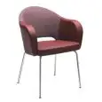 FAUTEUIL AGATHA - MOD. 047 - STRUCTURE À 4 PIEDS EN ACIER TUBULAIRE ROND AVEC ACCOUDOIRS - ASSISE ET DOSSIER EN TISSU - POUR USAGE INTÉRIEUR - SUR DEMANDE DISPONIBLE EN TISSU BICOLORE - DIM. Cm L 60 x P 59 x H 82 - NORME CE