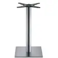 TIFFANY BASE - MOD. 5181 - BASE CARRÉE EN ACIER INOXYDABLE SATINÉ OU POLI cm 40 x 40 AVEC BALLAST SOUS SOCLE - N. 4 PIEDS RÉGLANTS - COLONNE RONDE EN ACIER INOXYDABLE SATINÉ OU POLI ø mm 76 - SUPPORTS DE FIXATION SUR LE DESSUS EN FONTE - TOP MAX ø cm 90 O