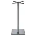 TIFFANY BASE - MOD. 5186 - BASE CARRÉE EN ACIER INOXYDABLE SATINÉ OU POLI cm 40 x 40 AVEC BALLAST SOUS SOCLE - N. 4 PIEDS RÉGLANTS - COLONNE RONDE EN ACIER INOXYDABLE SATINÉ OU POLI ø mm 76 - SUPPORTS DE FIXATION AU SOMMET EN FONTE - TOP MAX ø cm 70 O cm 