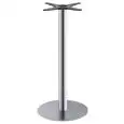TIFFANY BASE - MOD. 5175 - BASE RONDE ø cm 45 AVEC BALLAST - PIEDS EN CAOUTCHOUC - COLONNE RONDE EN ACIER INOXYDABLE POLI OU SATINÉ ø mm 76 - SUPPORTS DE FIXATION SUR LE DESSUS EN FONTE - TOP MAX ø cm 70 O cm 60x60 - POUR USAGE INTÉRIEUR - DIM. cm ø 45 x 