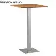 BASE XT - MOD. 479AQ - BASE CARRÉE EN ACIER INOXYDABLE SATINÉ OU POLI cm 40 x 40 - COLONNE EN ACIER INOXYDABLE SATINÉ OU POLI cm 8x8 - TOP MAX ø cm 60/70 ou cm 60x60 - POUR USAGE INTÉRIEUR - DIM. Cm L 40 x P 40 x H 110 - NORME CE