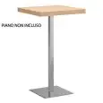 BASE XT - MOD. 495AQ - BASE CARRÉE EN ACIER INOXYDABLE SATINÉ OU POLI cm 40 x 40 - COLONNES EN ACIER INOXYDABLE SATINÉ OU POLI cm 5x5 - TOP MAX cm ø cm 60/70 ou cm 60x60 - POUR USAGE INTÉRIEUR - DIM. Cm L 40 x P 40 x H 110 - NORME CE