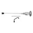 ROBINET POUR ÉVIER ET LAVE MAINS COMMANDE À GENOU LEVIER Mod. RLG - Barre de commande en PVC - Base hexagonale du bec verseur - Avec bec verseur en forme de U