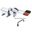 ROBINET POUR ÉVIER ET LAVE MAINS  À PÉDALE AVEC BEC VERSEUR  Mod. RMPLS - Levier de commande noire pour débloquer le robinet - Levier de commande rouge pour eau chaude - Base hexagonale du bec verseur  - Avec bec verseur en forme de U