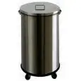 POUBELLE SUR ROUES EN ACIER INOX - MOD. AV4671 - Structure de forme cylindrique en acier inox - Équipé de couvercle - Roues - Seau intérieur - Capacité 63  Lt. - Dim. Ø 39xh60 cm