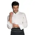CHEF VESTE BERLINO - MOD. 059008 - 100% POLYESTER SUPER DRY MICROFIBRE - TISSU RÉSISTANT AUX TACHES QUI RESPIRE - BLANC
