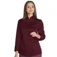 CHEF VESTE LADY BURGUNDY - MOD. 057503 - 65% POLYESTER ET 35% COTON - BOUTONS RONDS BORDEAUX - CUELLO CORÉEN - BORDEAUX