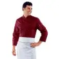 CHEF VESTE BORDELAIS - MOD. 058003 - 65% POLYESTER ET 35% COTON - BOUTONS RONDS BORDEAUX - POCHE POITRINE ET BRAS - BORDEAUX