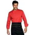 CHEF VESTE BILBAO - MOD. 059307 - 65% POLYESTER ET 35% COTON - BOUTONS-PRESSION - FILET DE VENTILATION DES AISSELLES - POCHE POITRINE ET BRAS - ROUGE
