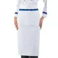 TABLIER DE CUISINE RONDIN EURO - MOD. 114499 - 100% COTON - DIMENSIONS cm. 95x70 - COULEUR BLANCHE AVEC CORDON DE LOGO EURO