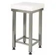 BILLOT EN POLYTHÈNE AVEC TABOURET TUBULAIRE EN ACIER INOX - MOD. CCP80 - ÉPAISSEUR  8 cm