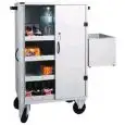 CHARIOT APPROVISIONNEMENT POUR FRIGO BAR - MOD. CR1696 - Structure en tôle peinte - N. 3  Niveaux intérmedaires réglables - Récipient laterale pour rangement de verres - Dim. 80x50xh118 cm