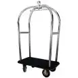 CHARIOT À BAGAGES AVEC TRINGLE À VÊTEMENTS - MOD. PV2021I - Plate-forme en bois avec revêtement en feutre - Support barre tubulaire en acier inox - boutoirs périmetrale - Dim. 110x62xh198 cm