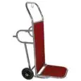 CHARIOT À BAGAGES - Structure en acier inox - N. 2 Roues pivotantes équipé de pieds d'appui - Base pliante - Plate-forme en bois avec revêtement en feutre