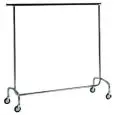TRINGLE À VÊTEMENTS - MOD. ST4060 - Structure tubulaire en acier inox chromé - Barre extensible - Roues - Dim. 210x53xh152 cm