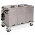 CHARIOT THERMIQUE SUR MEUBLE - MOD. 737A01234 - STRUCTURE EN TÔLE  D'ACIER  INOX AISI 304 - CUVES BAIN MARIE SÉPARÉS- IDÉAL POUR CONTENIR LES BACS GN JUSQU'À H20 CM. (EXCLUS) -ISOLATION EN POLYURÈTHANE EXPANSÉ - COMPARTIMENTS INFÉRIEURES SEPARÉS (NEUTRES 