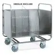 CHARIOT DE TRANSPORT POUR ASSIETTES - MOD. 1270P - STRUCTURE TUBULAIRE EN ACIER INOX ,  CARRÉ 2X2 cm - PAROIS EN TÔLE  D'ACIER INOX AISI 304 - PRÉDISPOSITION POUR GRILLES DE SÉPARATION - ROUES PIVOTANTES ø 12,5 cm - DIM. 90 x  60 x h 91 cm