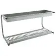 ÉGOUTTOIR À VERRES ET ASSIETTES MURAL - MOD. 50/5/6 - STRUCTURE TUBULAIRE, ACIER INOX 2X2 cm - GRILLES ÉGOUTTOIR À ASSIETTES EN TÔLE  ACIER INOX - PANIERS ÉGOUTTOIR À VERRES EN TÔLE  D'ACIER INOX - NORME CE