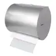 PORTE ROULEAU À PAPIER MURAL, HORIZONTAL - MOD. 2608 - EN ACIER INOX SATINÉ - DIM. ø cm 30 x h 33 - POIDS KG 3