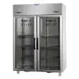 ARMOIRE RÉFRIGÉRÉE EN ACIER INOX AISI 304 - VENTILÉE  - COMBINÉE RÉFRIGÉRÉE  TN+BT - Mod. AF I4 MID PNPV - CAPACITÉ 1380 Lt - N. 2 PORTES EN VERRE - N. 2 Lumières INTÉRIEUR AU NÉON  - TEMPERATURA POSITIVE -2°/+10°C - TEMPÉRATURE NEGATIVE -18°/-22°C- Dim. 