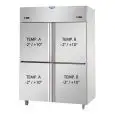 ARMOIRE RÉFRIGÉRÉE EN ACIER INOX AISI 304 - VENTILÉE  - RÉFRIGÉRÉE  TN+TN -Mod. A4 I4 MID PP  - CAPACITÉ 1380 Lt - N. 4 PORTES - TEMPÉRATURE  -2° / +10° C- Dim. 142x80xh203/210 cm -Norme CE