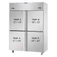 ARMOIRE RÉFRIGÉRÉE EN ACIER INOX AISI 304 - VENTILÉE  - RÉFRIGÉRÉE - TN+BT -  Mod. A4 I4 MID PN - CAPACITÉ 1380 Lt - N. 4 PORTES - TEMPERATURA POSITIVE -2°/+10°C - TEMPÉRATURE NEGATIVE -18°/-22°C- Dim. 142x80xh203/210 cm -Norme CE