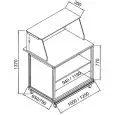 COMPTOIR PIZZA BAR ET GASTRONOMIE NEUTRE - PANNEAU SEMI-FINI - MOD. BNA1000231 - VERRE HAUT - DIM. Cm L 100 x P 65 x h 137 - NORME CE