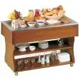 PRÉSENTOIR ÎLOT NEUTRE À BUFFET SANS HOTTE - MOD. TABLE - STRUCTURE EN BOIS