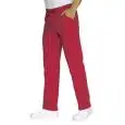 PANTALON DENVER - MOD. 044687 - 65% POLYESTER ET 35% COTON - ROUGE À CARREAUX BLANCS