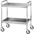 CHARIOT DE RANGEMENT DEUX NIVEAUX - MOD. CA1396 - Structure en acier rinox - N° 2 Cuves en acier inox insonorisées h6,5 cm - Dim.  91x57xh97 cm