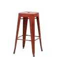 Sgabello - couleur rosso - Structure en métal verni, effet antique - Modèle 1295-R