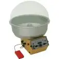 MACHINE PROFESSIONNELLE À BARBE À PAPA - MOD. GHIBLI - 1 cuve - Bassine en aluminium - Bulle de protection en plexiglass - Capacité cuve 950 g - Puissance 1600/2200 W - Alimentation 230 V monophasée - Dimension bassine ø 70 cm - Dimensions sans bassine  L