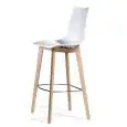 TABOURET ANTICHOC ZÈBRE NATUREL - MOD. 2810 FN 310 - COQUE EN POLYCARBONATE - CADRE EN HÊTRE NATUREL - REPOSE-PIEDS EN ACIER CHROMÉ - POUR USAGE INTÉRIEUR - À ASSEMBLER - DIM. cm L 48 x P 50 x H 114 - NORME CE
