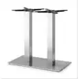 TIFFANY BASE - MOD. 5082IS - BASE RECTANGULAIRE cm 75x40 - 4 PIEDS RÉGLABLES - DOUBLE COLONNE CARRÉE EN ACIER INOXYDABLE SATINÉ 80x80 mm - SUPPORTS DE FIXATION SUR LE DESSUS EN FONTE - TOP MAX cm 160x90 - POUR USAGE INTERNE - DIM. cm L 75 x P 40 x H 73 - 