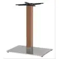 TIFFANY BASE - MOD. 5050 - BASE RECTANGULAIRE EN ACIER INOXYDABLE POLI OU SATINÉ cm 60x40 AVEC BALLAST SOUS SOCLE - 4 PIEDS RÉGLANTS - COLONNE CARRÉE EN BOIS MASSIF mm 80x80 - TOP MAX cm 140x80 - POUR USAGE INTÉRIEUR - DIM. cm L 60 x P 40 x H 73 - NORME C